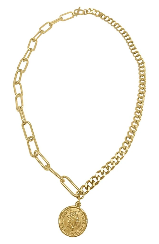 商品ADORNIA|Water Resistant Mixed Chain Coin Necklace,价格¥157,第1张图片