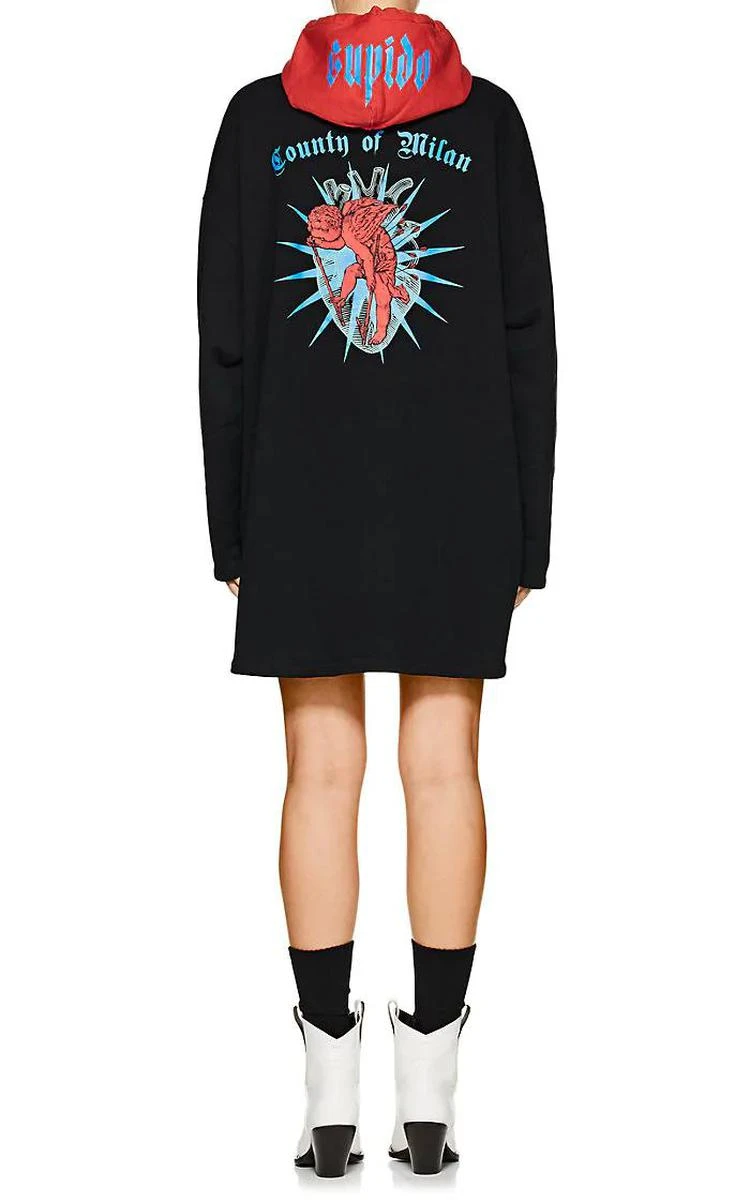 商品Marcelo Burlon|Cupido Cotton Fleece Sweatshirt Dress,价格¥3417,第3张图片详细描述