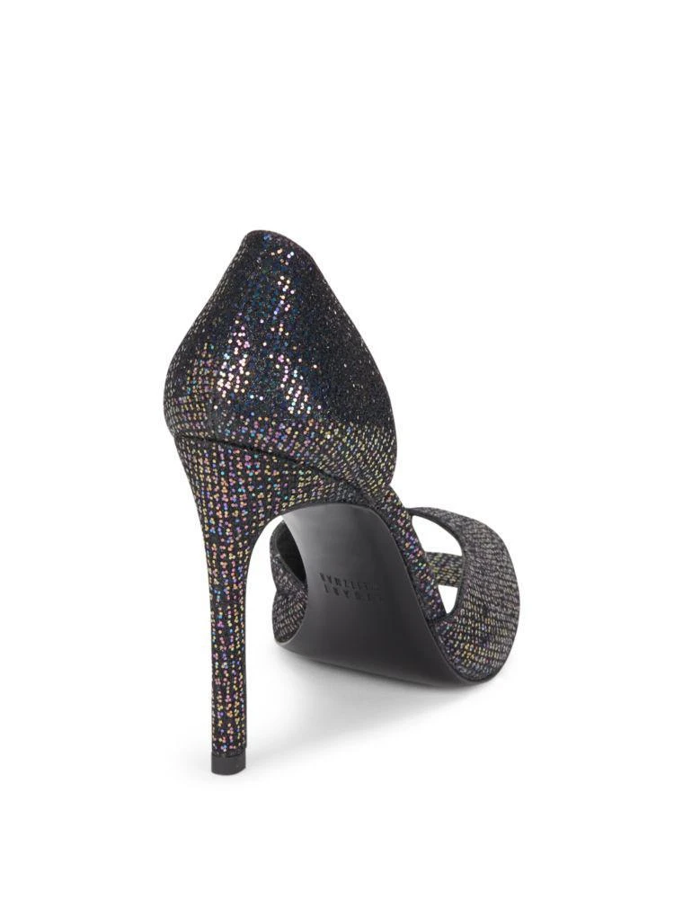 商品Stuart Weitzman|Divorcee Glitter Peep-Toe Pumps,价格¥1101,第2张图片详细描述
