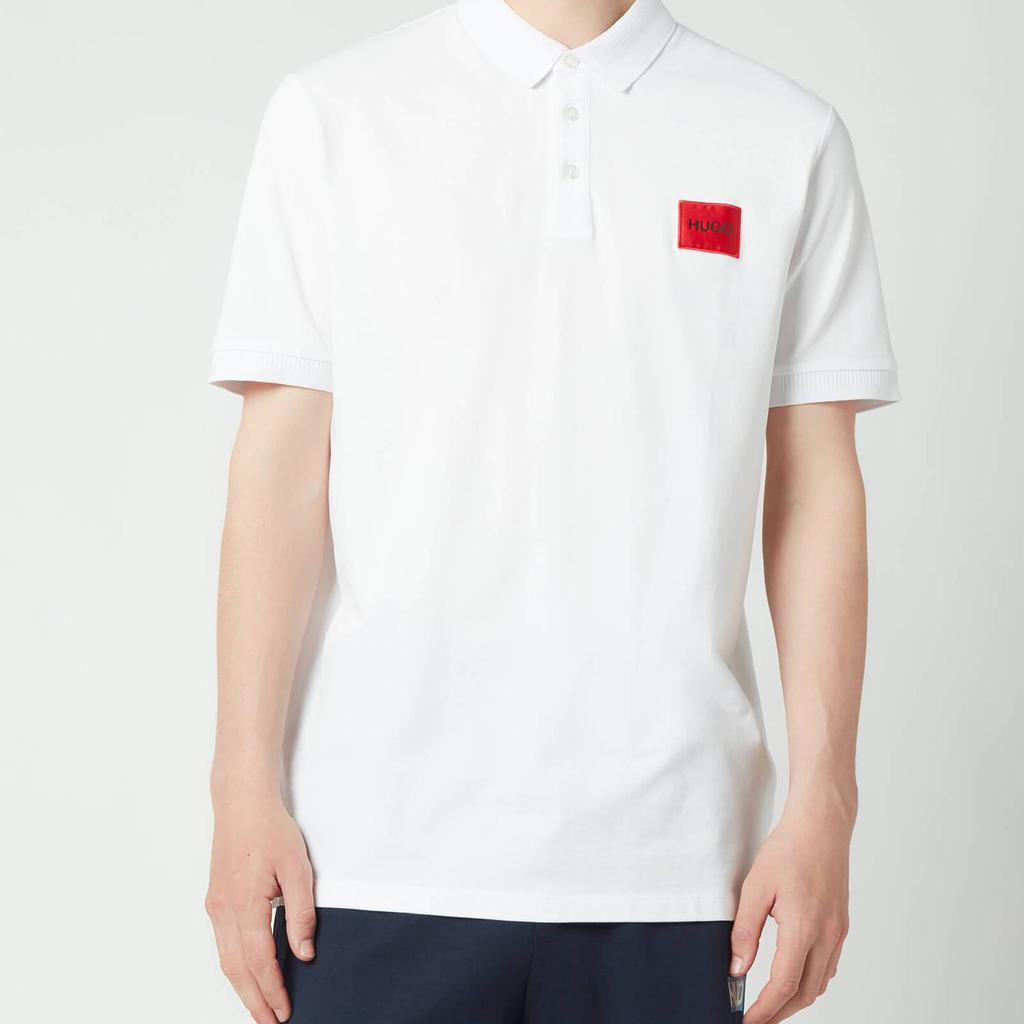 HUGO Men's Slim Fit Pique Polo Shirt - White商品第1张图片规格展示