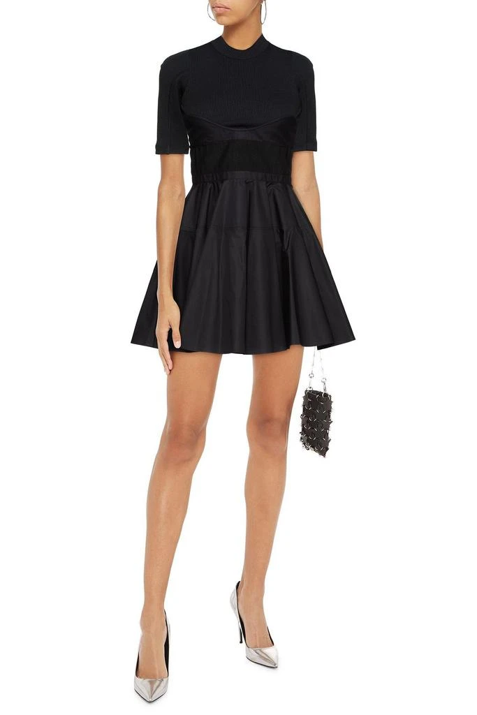 商品Alexander Wang|Paneled poplin, mesh and cotton mini dress,价格¥2991,第4张图片详细描述