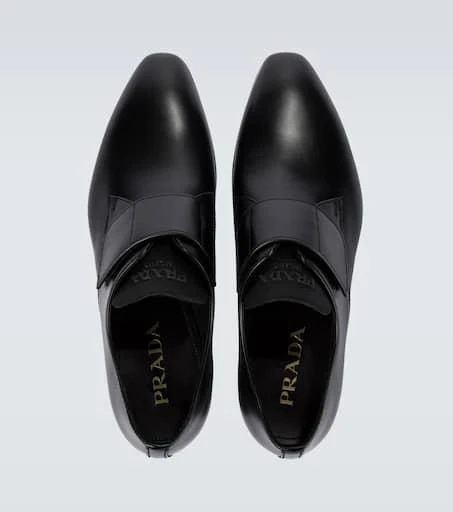 商品Prada|Brushed leather Derby shoes,价格¥8306,第4张图片详细描述