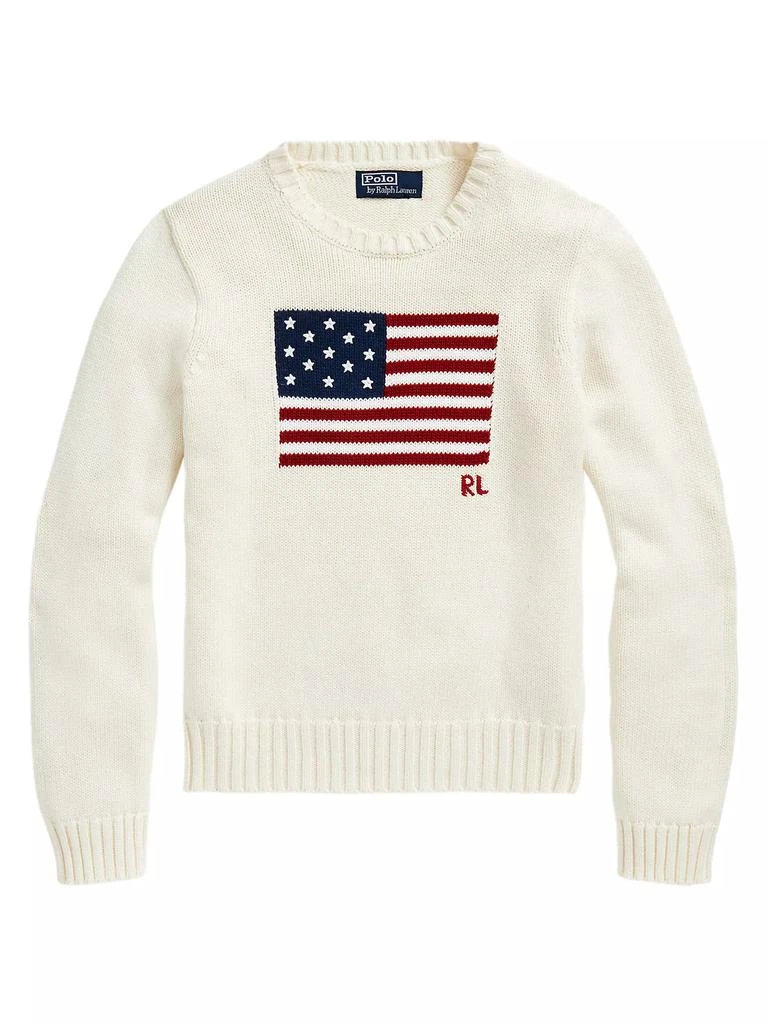 商品Ralph Lauren|Flag Cotton Crewneck Sweater,价格¥2978,第1张图片
