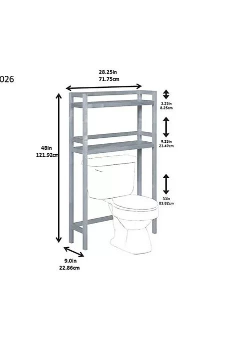 商品NewRidge Home Goods|Home Goods Modern Decorative Solid Wood Dunnsville 2 Tier Space Saver For Bathroom Extra Storage   Espresso,价格¥1093,第5张图片详细描述
