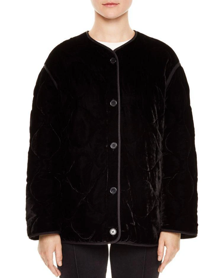 商品Sandro|Jacky Quilted 丝绒夹克,价格¥1925,第1张图片