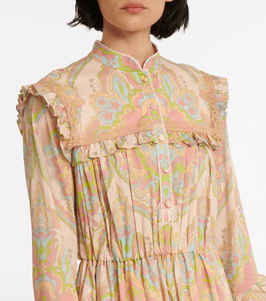 商品Gucci|花卉棉质平纹细布加长连衣裙,价格¥30977,第6张图片详细描述