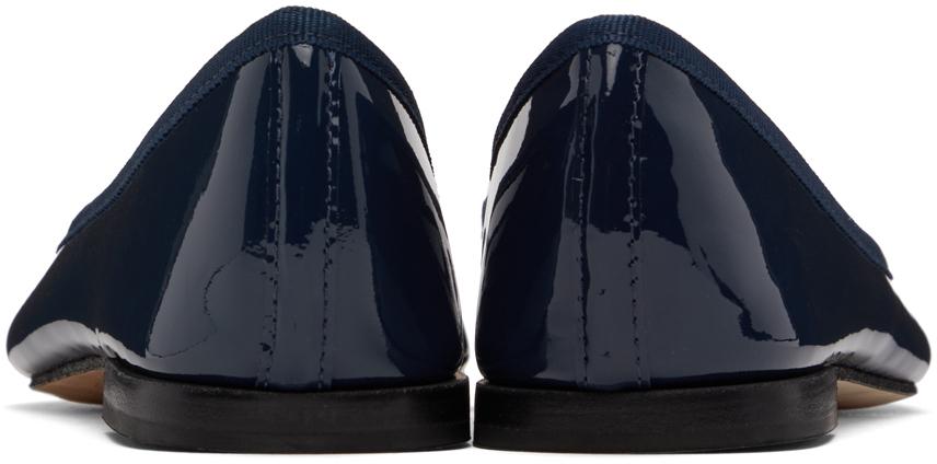 Navy Patent Cendrillon Ballerina Flats商品第2张图片规格展示