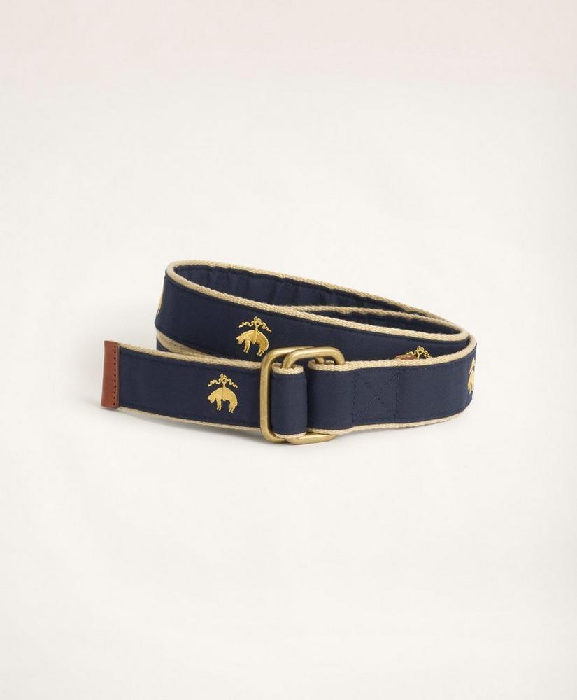 商品Brooks Brothers|Embroidered Leather Tab D-Ring Belt,价格¥720,第1张图片