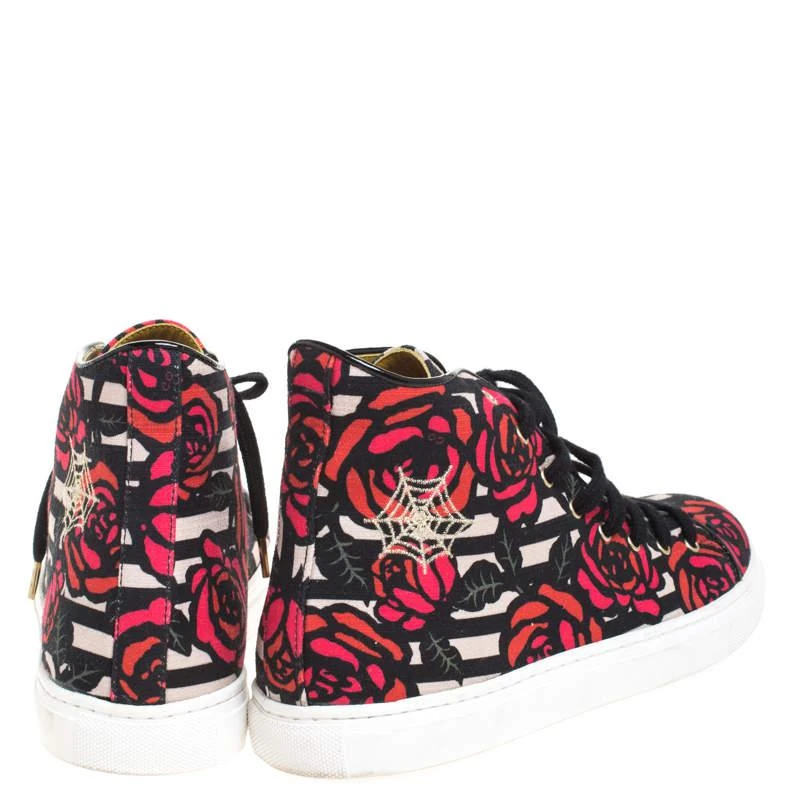 商品[二手商品] Charlotte Olympia|Charlotte Olympia Multicolor Rose Print Canvas High Top Sneakers Size 38.5,价格¥2003,第5张图片详细描述