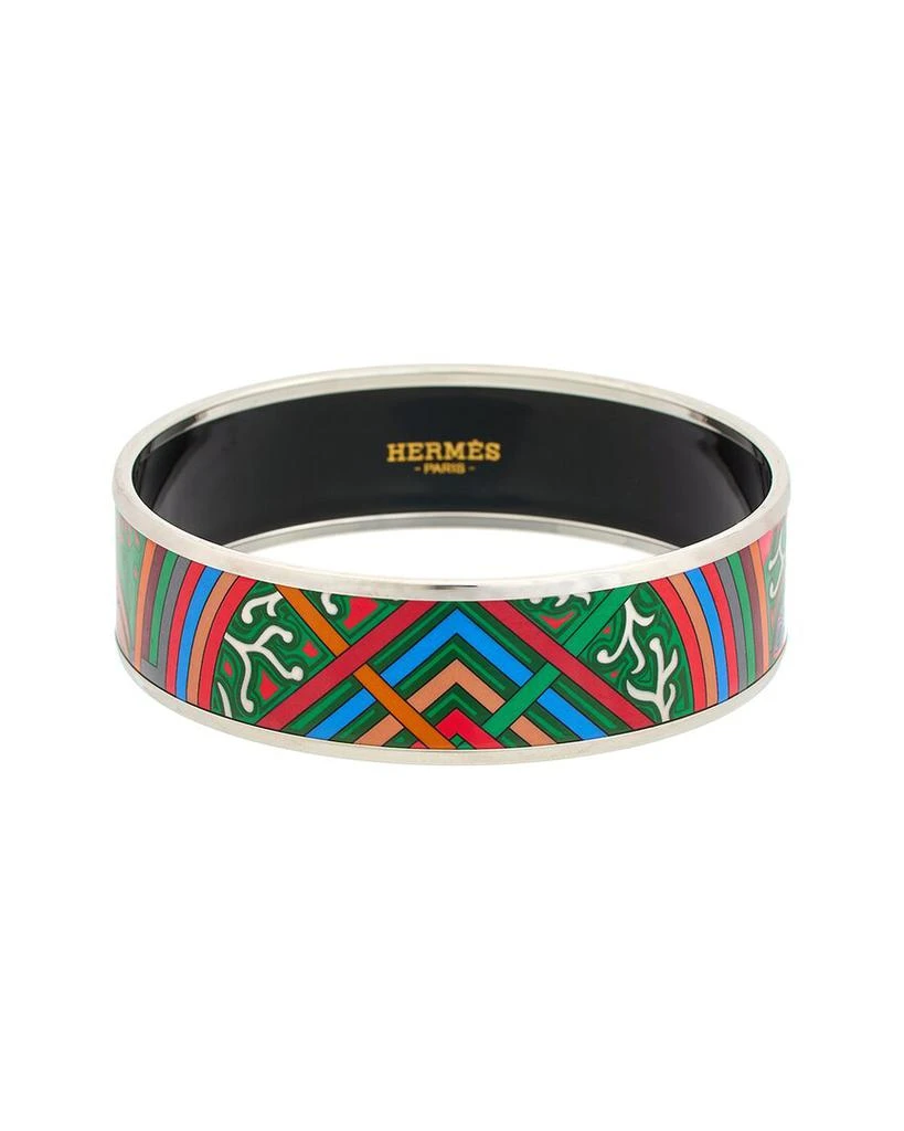 商品[二手商品] Hermes|Hermes Palladium Plated Du Vent L Folk Painted Enamel Bangle (Authentic,价格¥3963,第1张图片