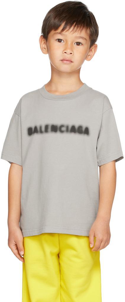 商品Balenciaga|Kids Grey Blurry T-Shirt,价格¥1310,第4张图片详细描述