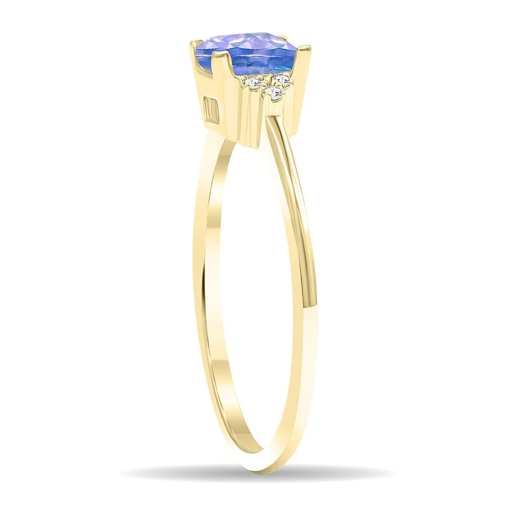 商品SSELECTS|Women's Square Shaped Tanzanite And Diamond Half Moon Ring In 10K Yellow Gold,价格¥2168,第2张图片详细描述