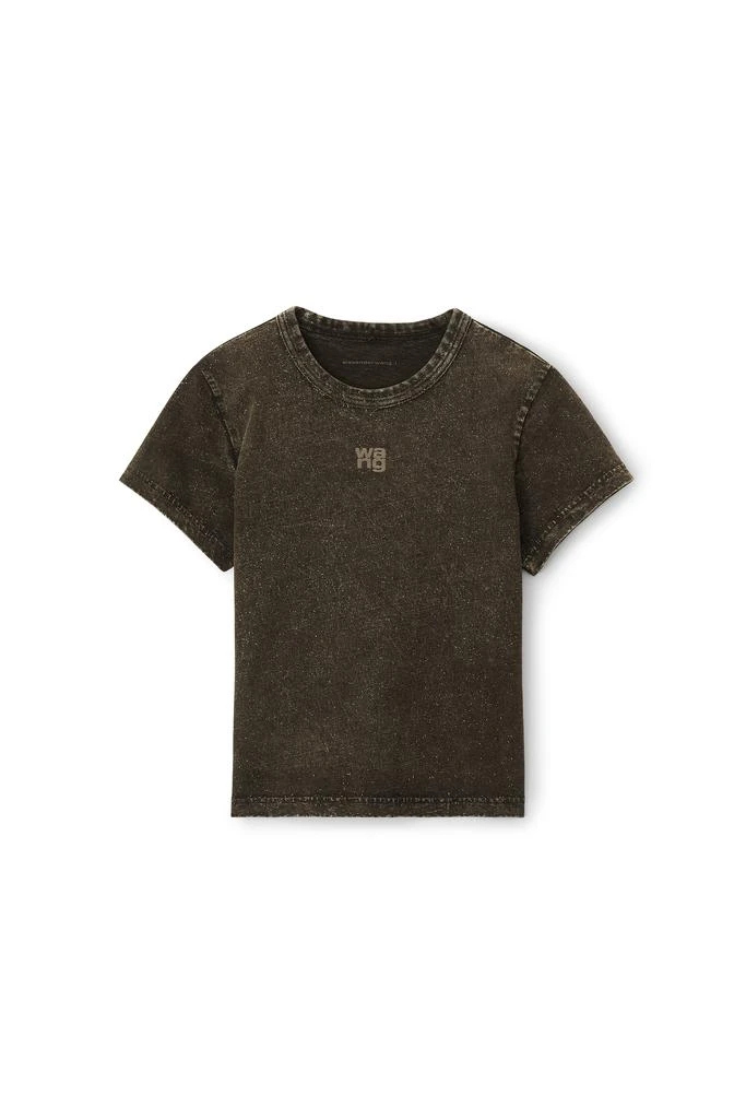 商品Alexander Wang|Puff Logo Shrunken Tee In Glitter Jersey,价格¥879,第1张图片