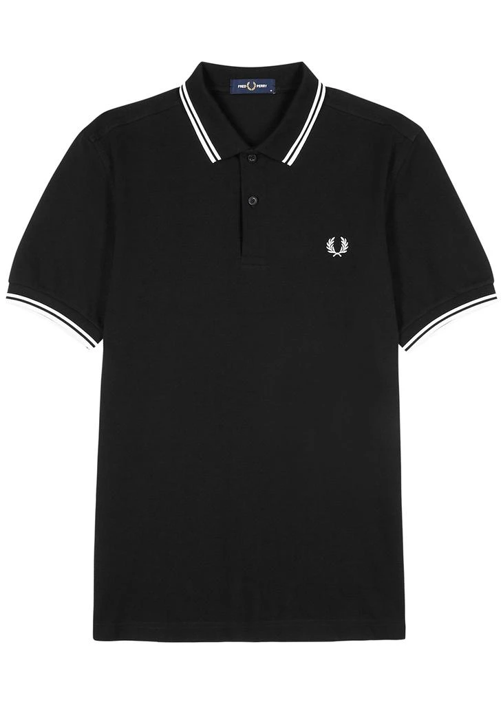 商品Fred Perry|M3600 black piqué cotton polo shirt,价格¥771,第1张图片