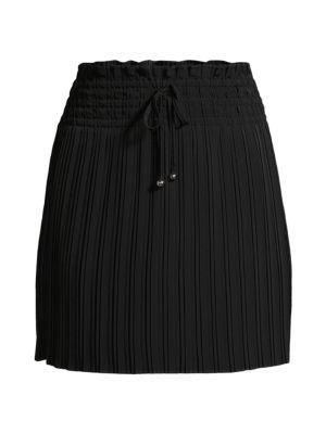 商品Karl Lagerfeld Paris|​Ribbed Knit Drawstring Mini Skirt,价格¥298,第5张图片详细描述