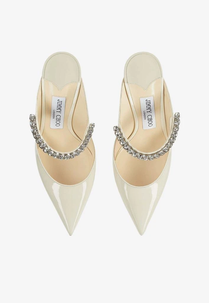 商品Jimmy Choo|Bing 100 Crystal Strap Mules in Patent Leather,价格¥8432,第3张图片详细描述