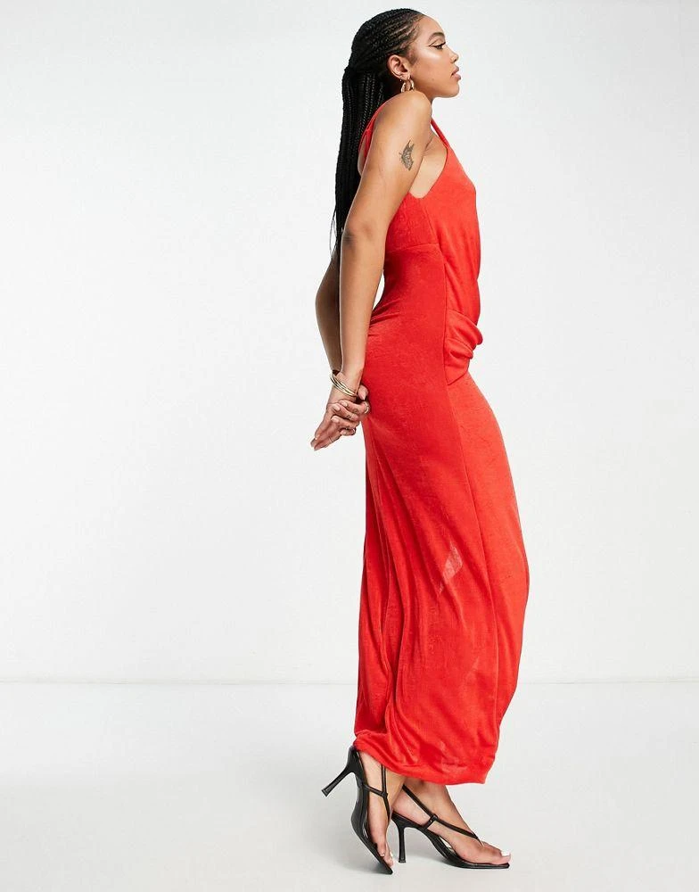 商品ASOS|ASOS DESIGN drape wrap maxi dress in red,价格¥159,第4张图片详细描述