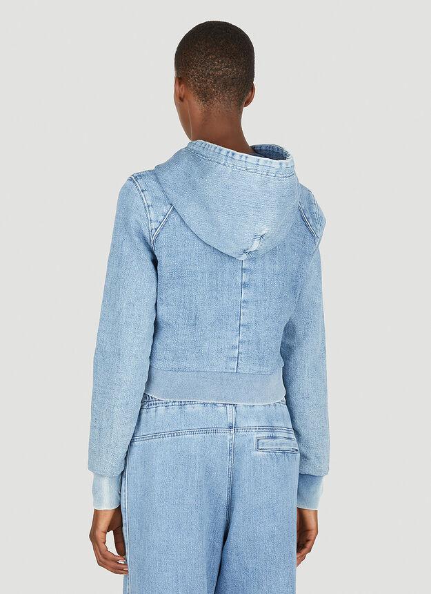 Jeans Hooded Sweatshirt in Blue商品第4张图片规格展示