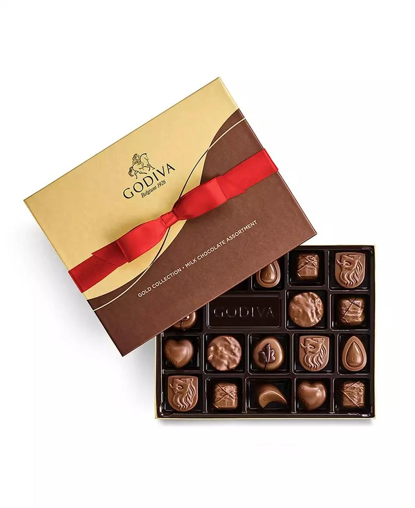 商品Godiva|Assorted Milk Chocolate Gift Box, Red Ribbon, 18 Piece,价格¥303,第1张图片