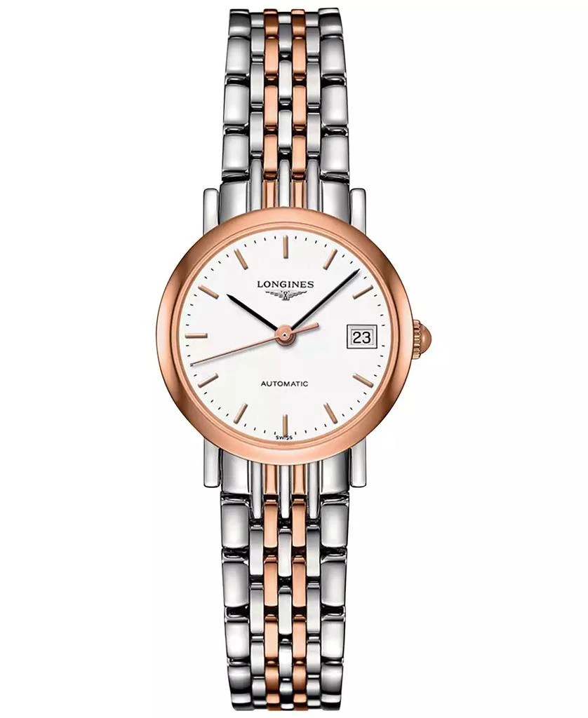 商品Longines|Women's Automatic The Longines Elegant Collection Two-Tone Stainless Steel Bracelet Watch 26mm L43095127,价格¥18347,第1张图片