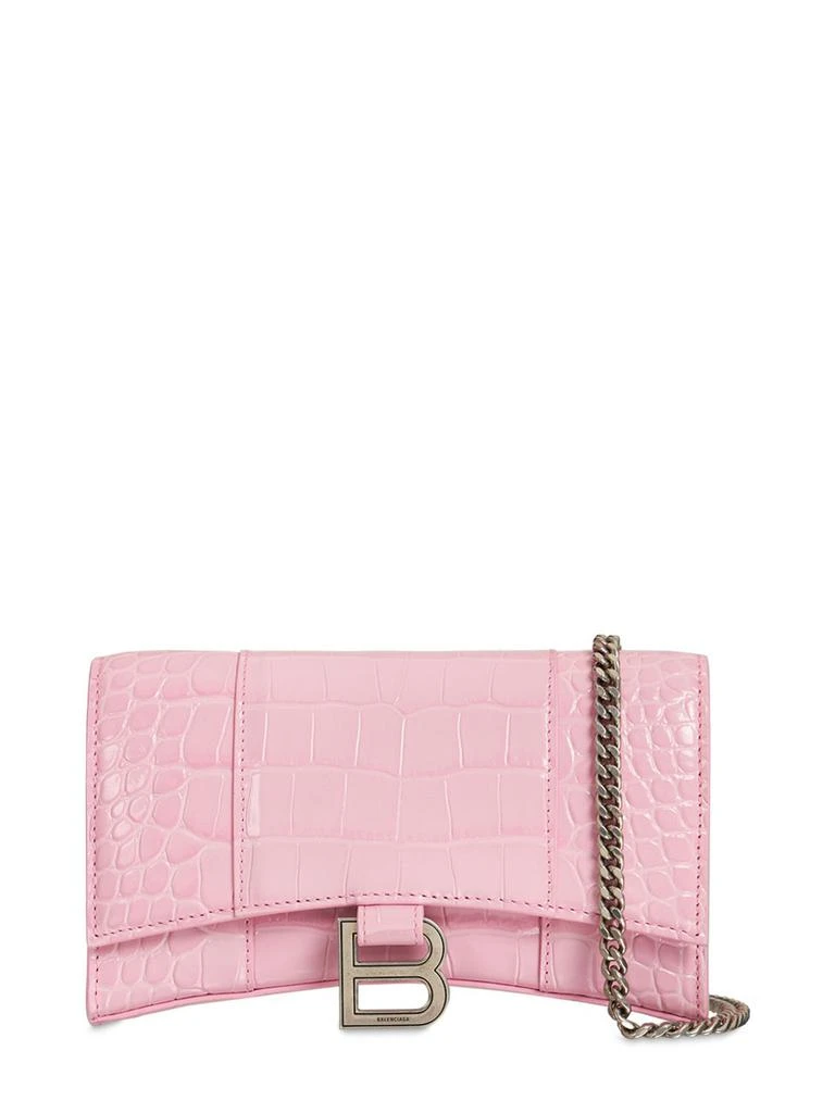商品Balenciaga|Hourglass Embossed Leather Chain Wallet,价格¥9391,第1张图片
