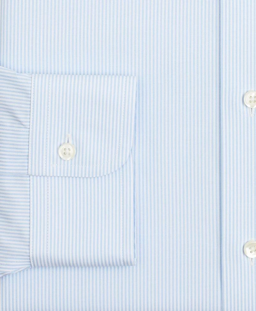 商品Brooks Brothers|Stretch Madison Relaxed-Fit Dress Shirt, Non-Iron Poplin Button-Down Collar Fine Stripe,价格¥369-¥443,第3张图片详细描述