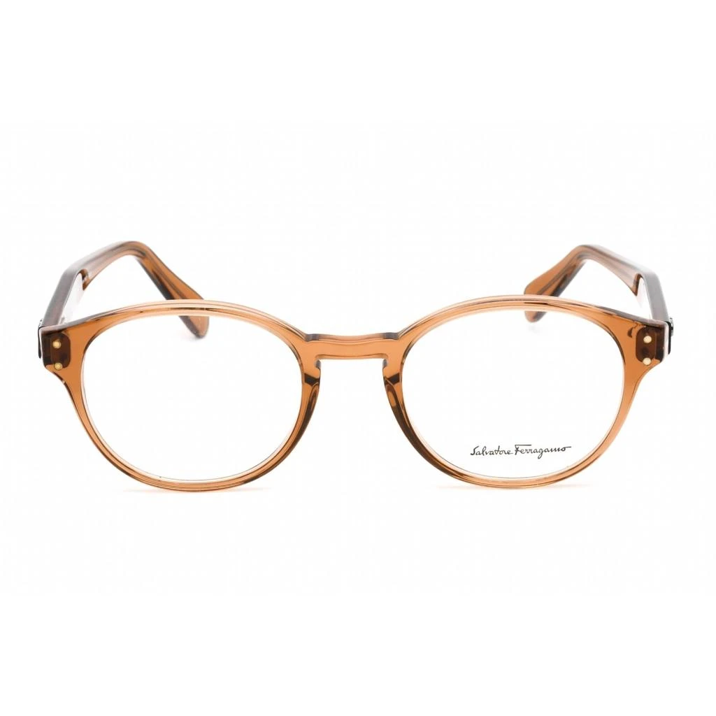 商品Salvatore Ferragamo|Salvatore Ferragamo Men's Eyeglasses - Round Transparent Brown Frame | SF2940 232,价格¥493,第2张图片详细描述
