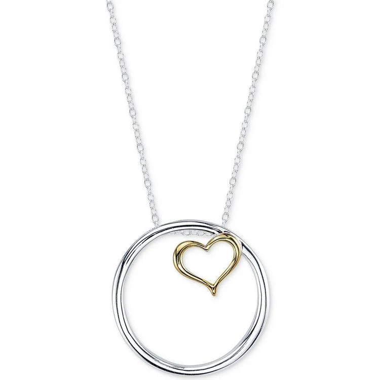 商品Unwritten|Two-Tone Sterling Silver Open Heart Pendant Bracelet,价格¥300,第1张图片