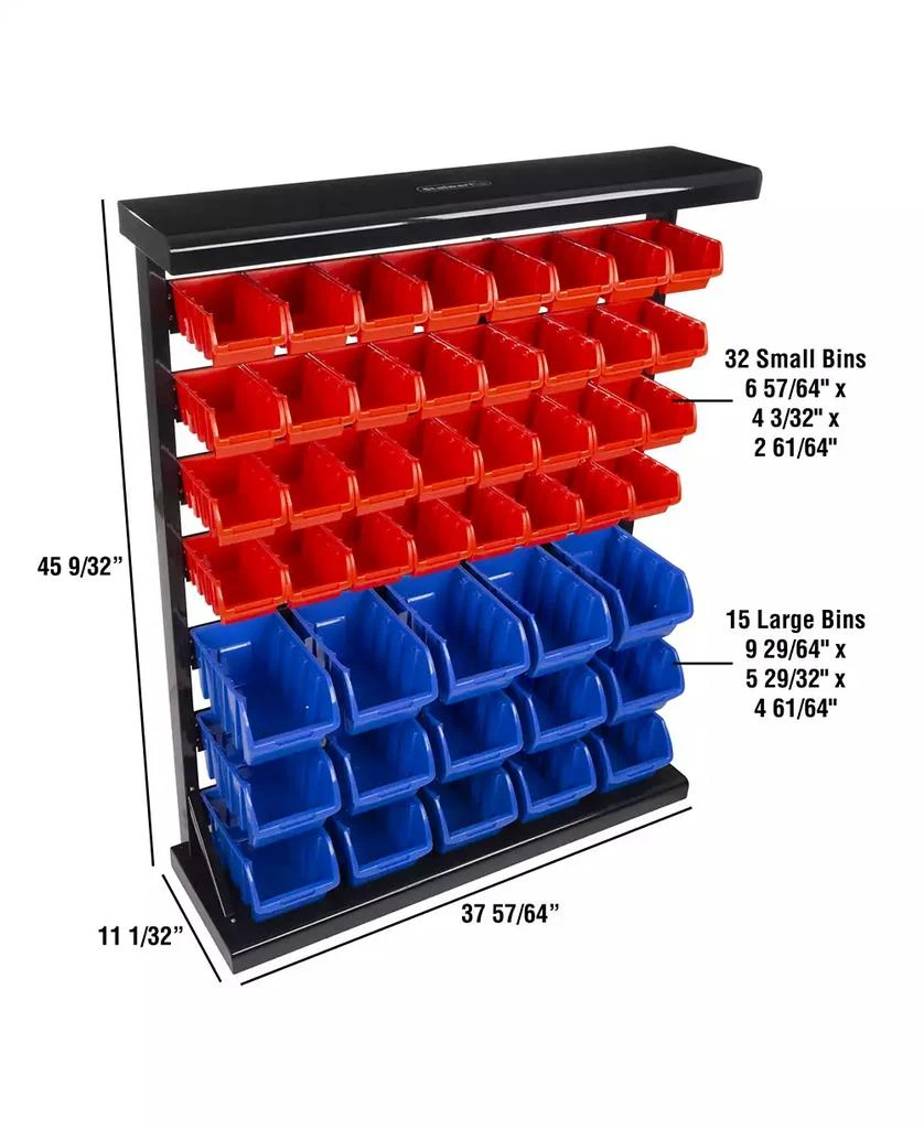 商品Trademark Global|47 Bin Storage Rack organizer - Wall Mountable Container with Removable Drawers by Stalwart,价格¥1985,第2张图片详细描述