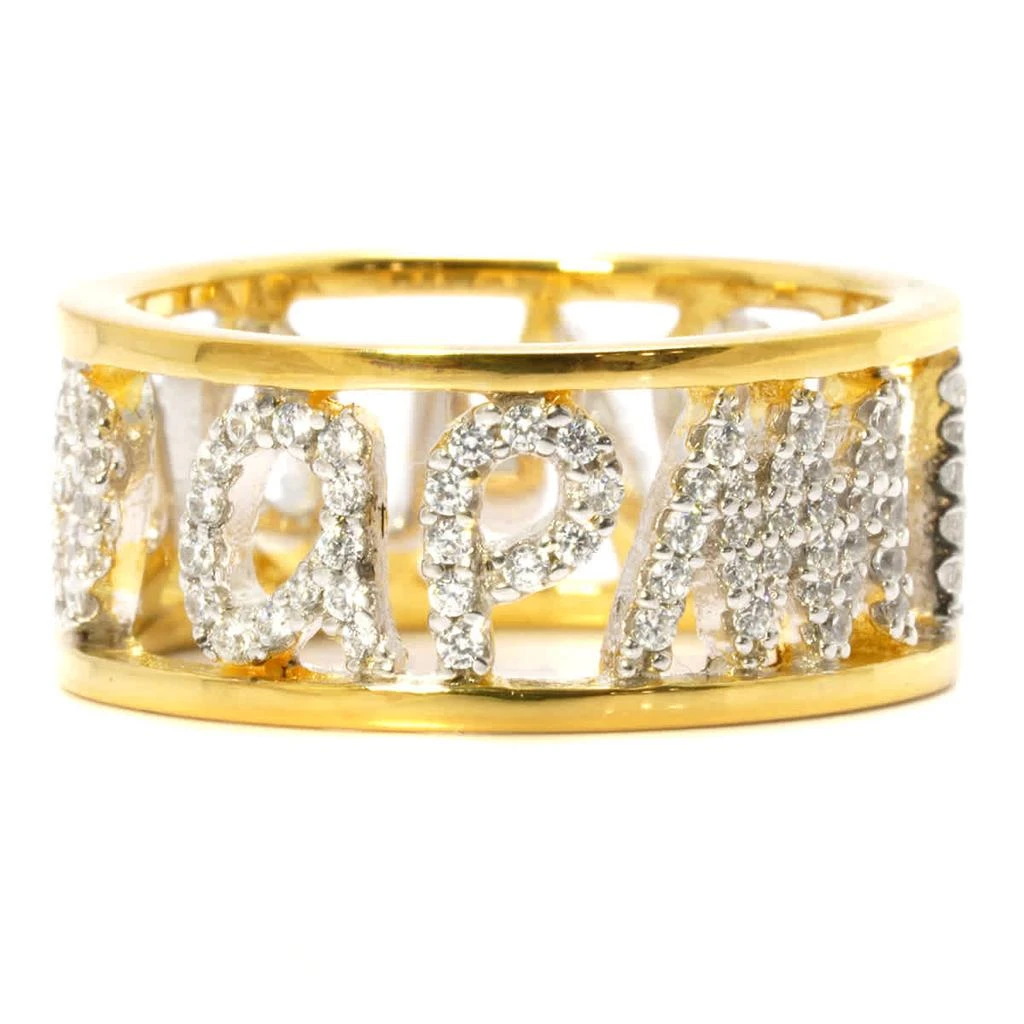 商品apm Monaco|APM Monaco Sterling Silver Crystal Logo Band Ring, Brand Size 52,价格¥179,第2张图片详细描述