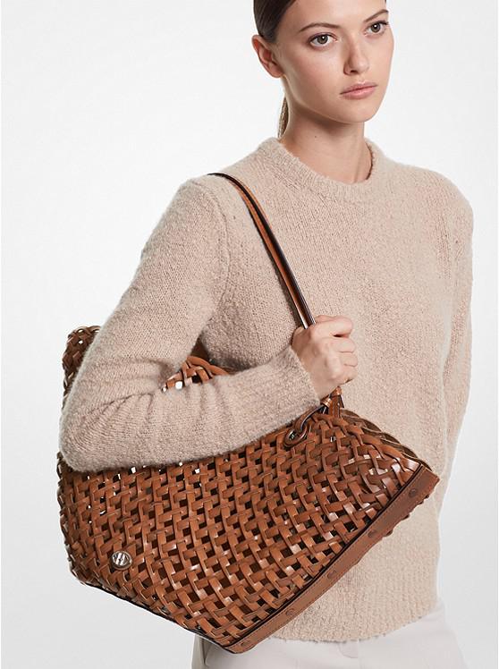 Isabella Medium Hand-Woven Leather Tote Bag商品第4张图片规格展示