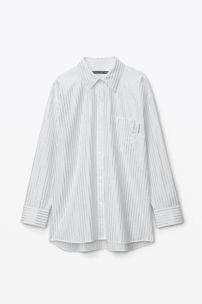 商品Alexander Wang|CRYSTAL HOTFIX SHIRT IN COTTON,价格¥5143,第5张图片详细描述