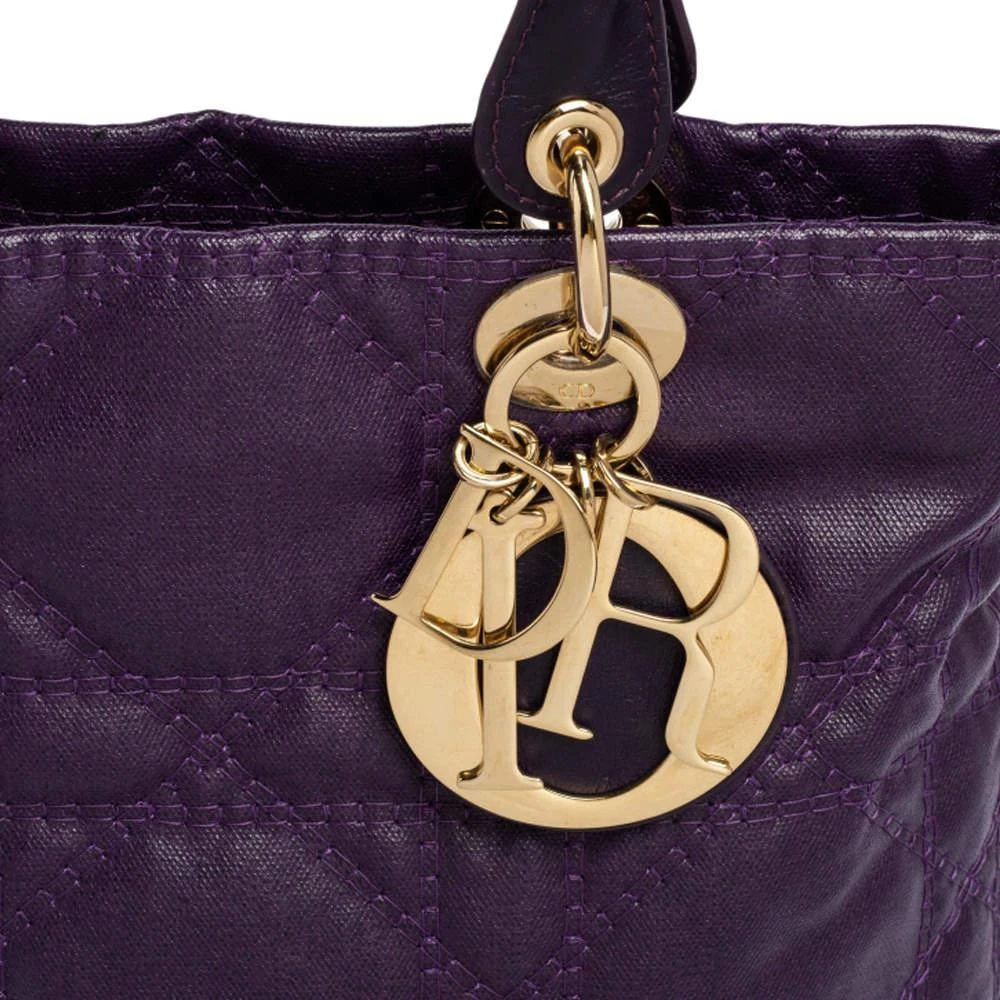 商品[二手商品] Dior|Dior Purple Cannage Coated Canvas Soft Lady Dior Tote,价格¥4407,第5张图片详细描述