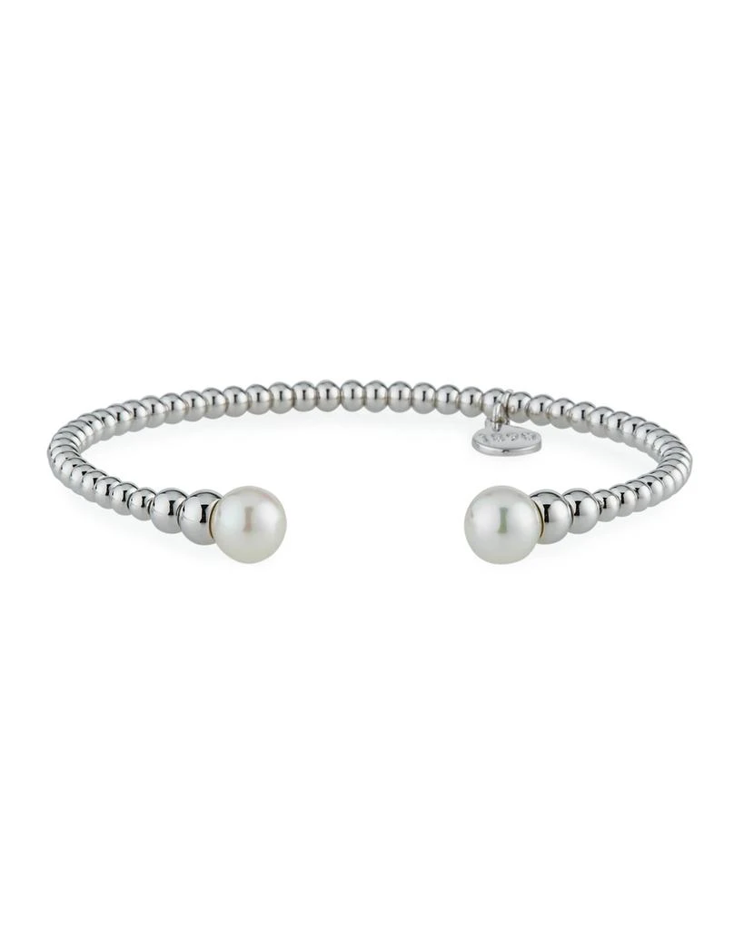 商品Majorica|Rhodium-Plated Bangle with Logo Charm, 2"Dia,价格¥620,第1张图片