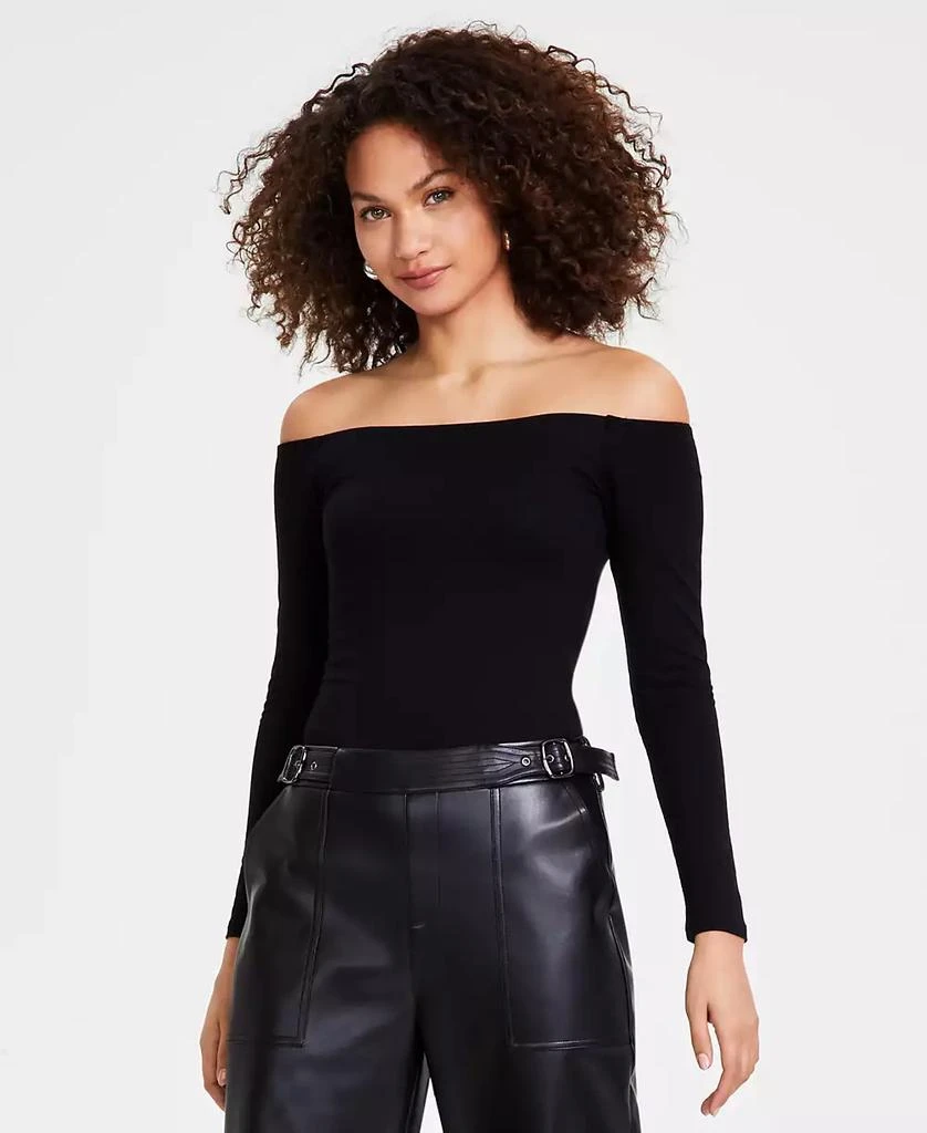 商品Bar III|Women's Off-The-Shoulder Jersey Bodysuit, Exclusively at Macy's,价格¥195,第1张图片