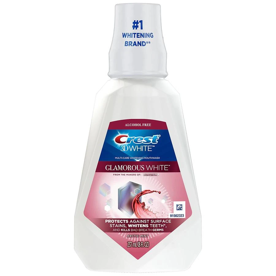 商品Crest|3D White Glamorous White Alcohol Free Multi-Care Whitening Mouthwash Arctic Mint,价格¥32,第1张图片