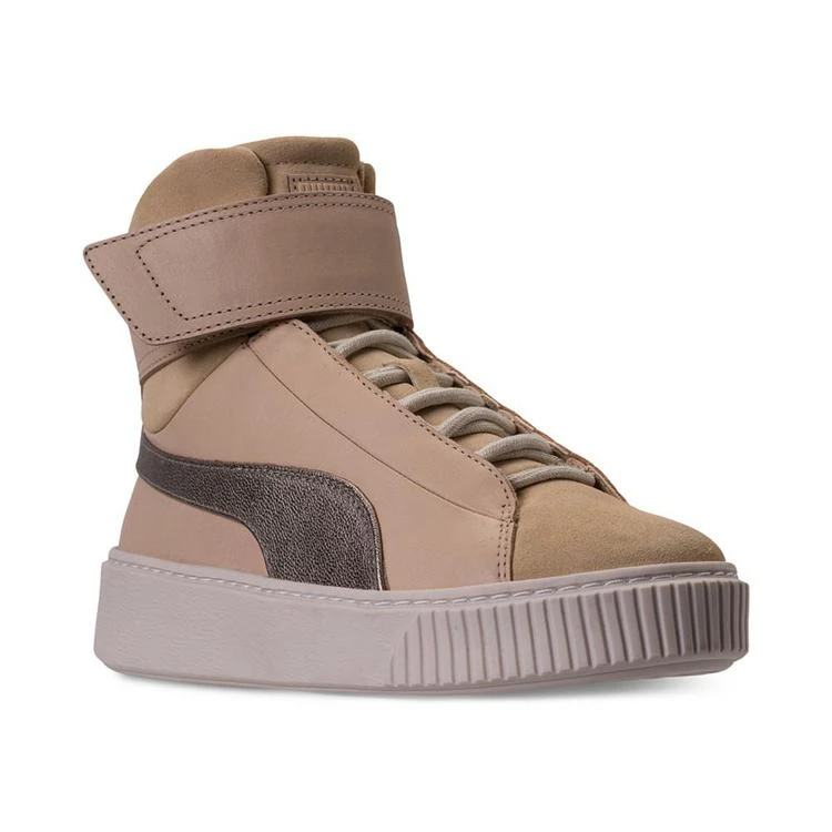 商品Puma|Women's Basket Platform Strap Mid Up Casual Sneakers from Finish Line,价格¥593,第1张图片