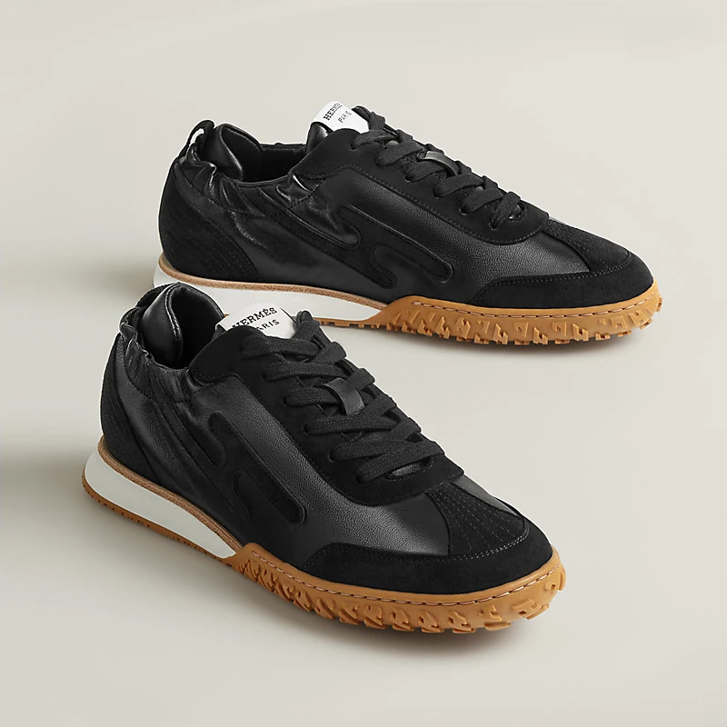 商品Hermes|Hermes/爱马仕 女士黑色绒面山羊皮休闲运动鞋,价格¥7862,第1张图片