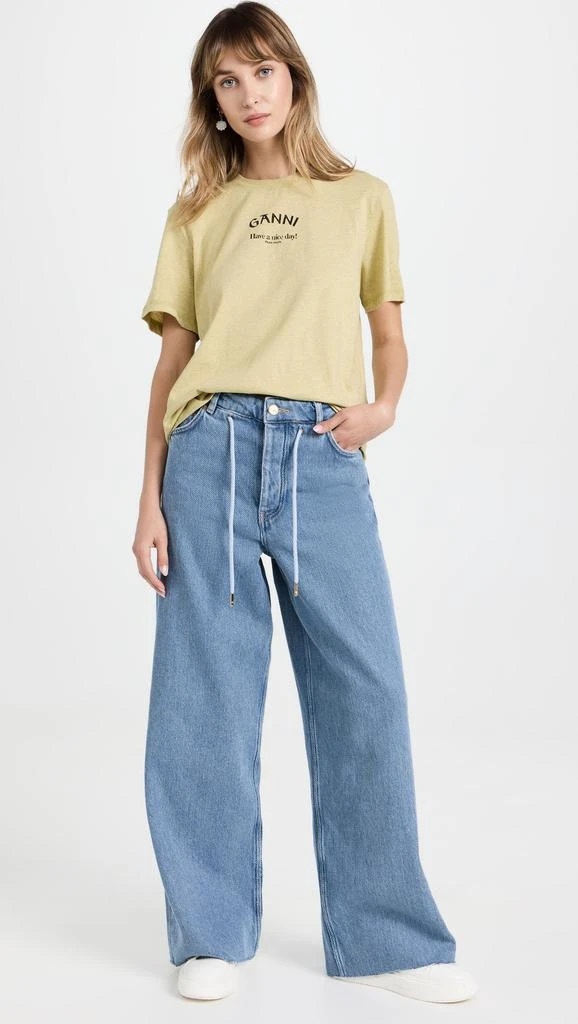 商品Ganni|Heavy Denim Wide Drawstring Jeans,价格¥1114,第4张图片详细描述