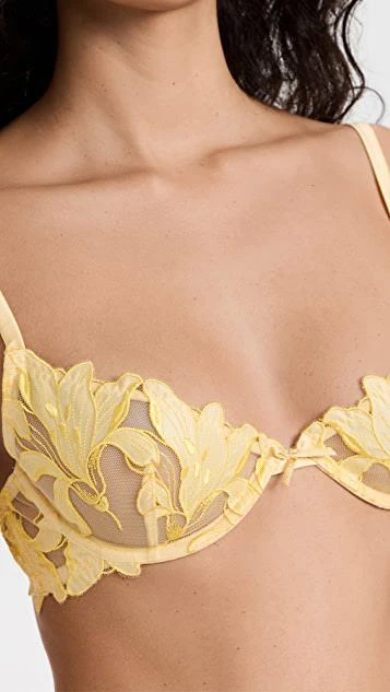 商品Fleur du Mal|百合刺绣低 V 半罩杯文胸,价格¥417,第5张图片详细描述