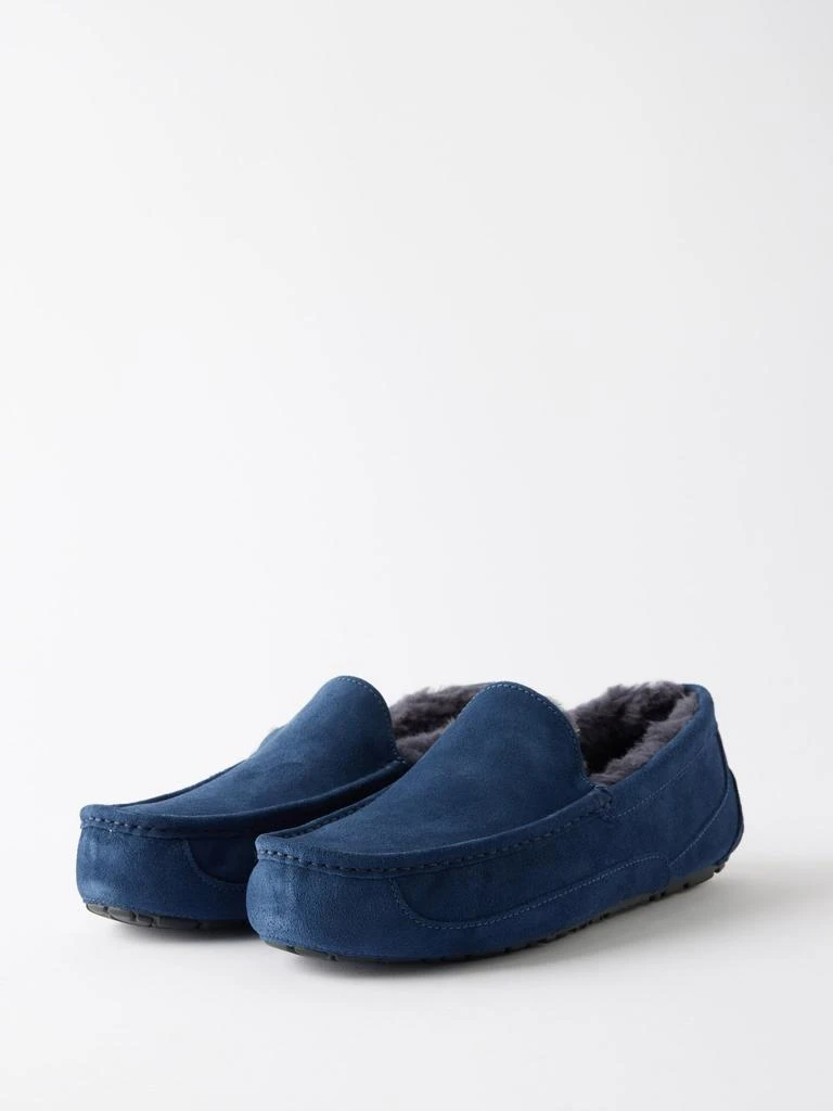 Ascot suede shearling lined boat slippers 商品