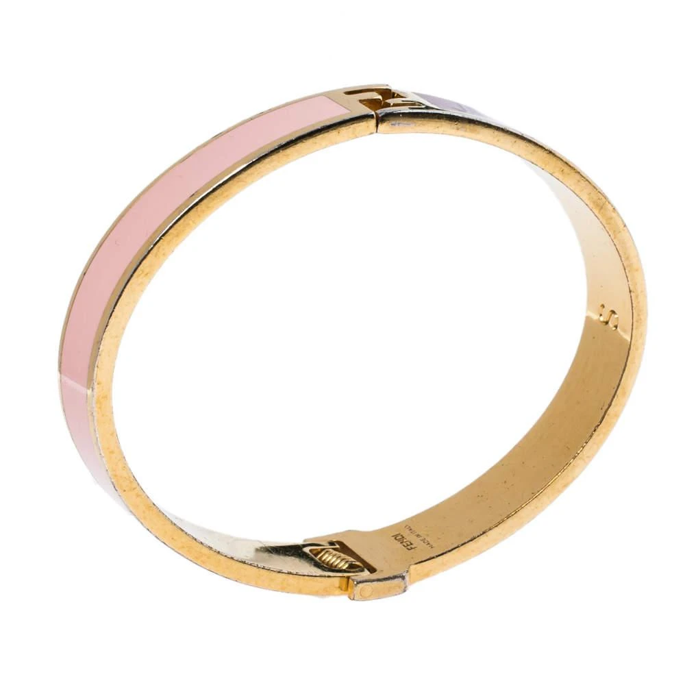 商品[二手商品] Fendi|Fendi The Fendista Multicolor Enamel Gold Tone Bracelet S,价格¥1011,第1张图片