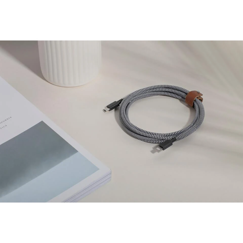 商品Native Union|Native Union Belt Cable 3m - USB C - Lightning - Zebra,价格¥333,第2张图片详细描述