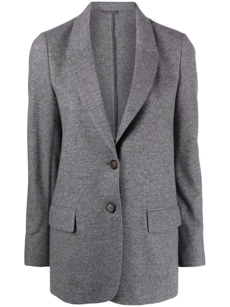 商品Brunello Cucinelli|Brunello cucinelli women's grey cashmere blazer,价格¥24894,第1张图片