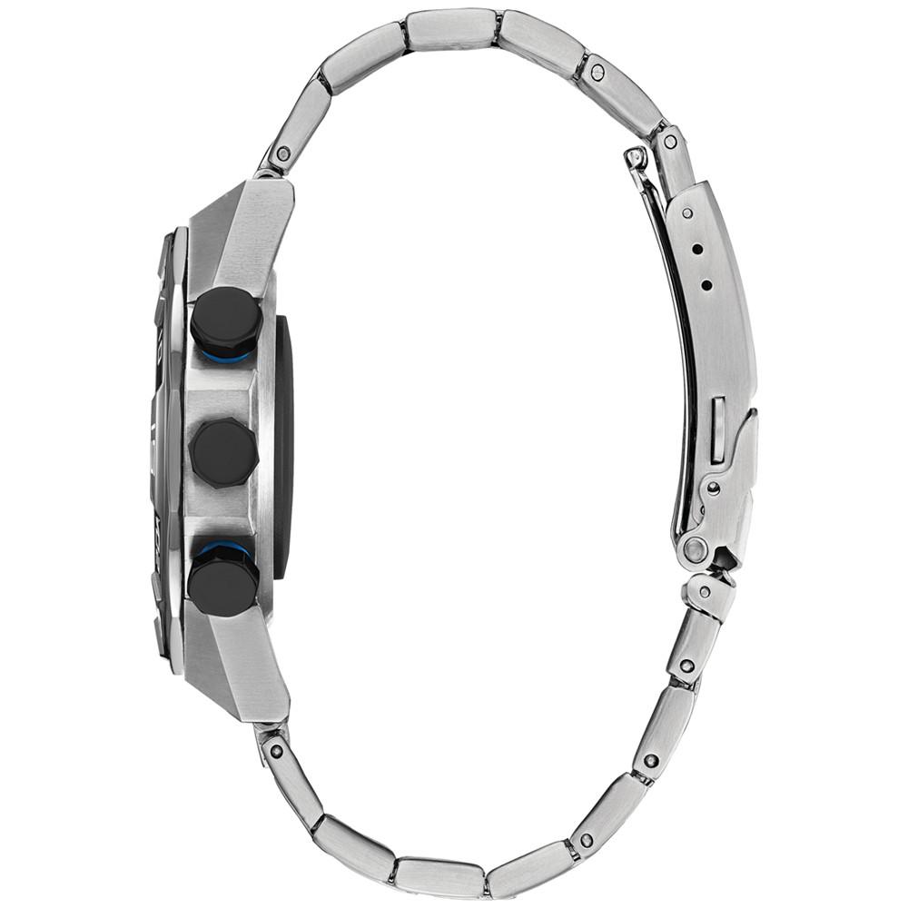 Men's CZ Smart Hybrid HR Silver-Tone Stainless Steel Bracelet Smart Watch 44mm商品第2张图片规格展示