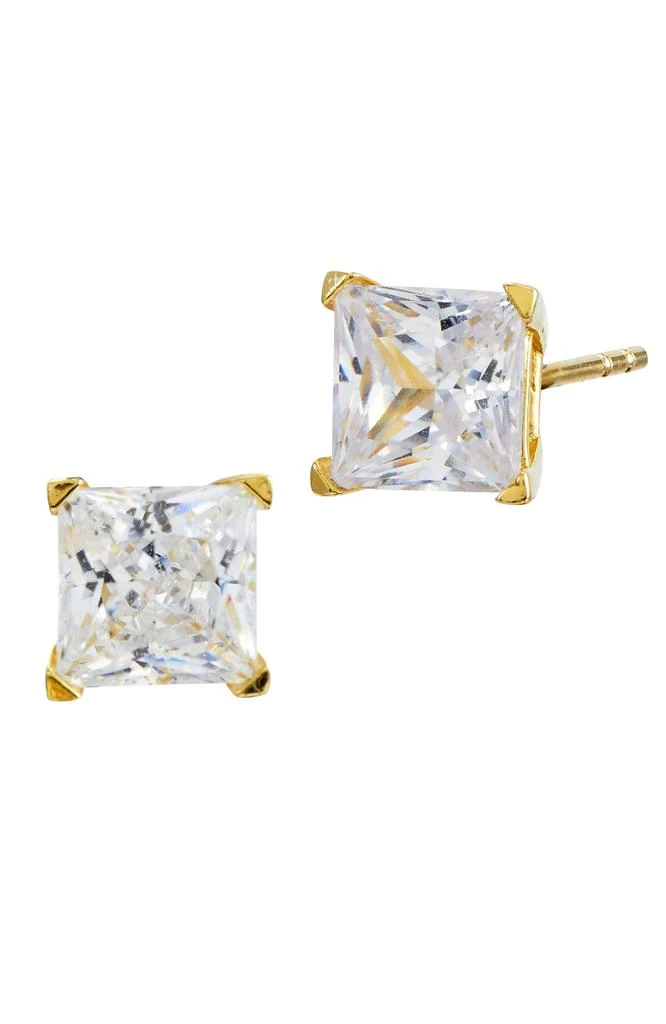 商品Savvy Cie Jewels|14K Gold Post And Ss 6Mm Princess Cut Stud Earrings,价格¥554,第1张图片