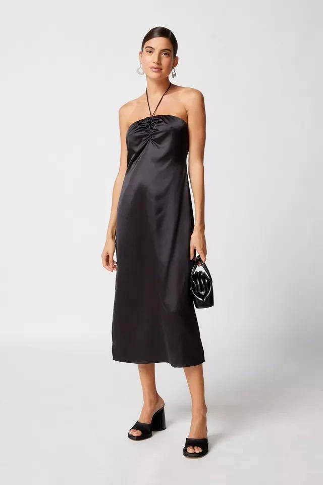 商品Urban Outfitters|UO Brittney Satin Halter Midi Dress,价格¥152,第1张图片