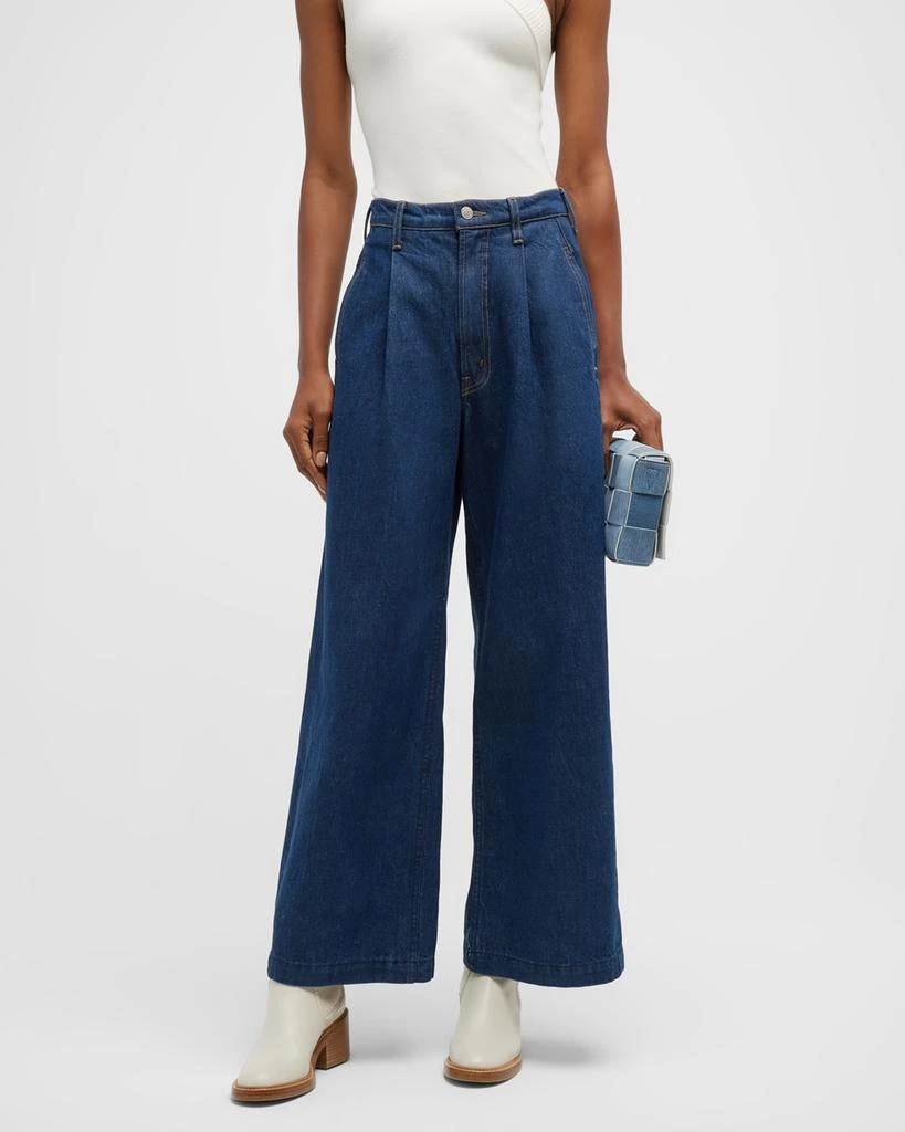 商品MOTHER|The High Waist Pleated Push Pop Nerdy Jeans,价格¥1342,第1张图片