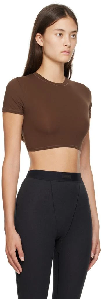 商品SKIMS|Brown Fits Everybody Super Cropped T-Shirt,价格¥310,第2张图片详细描述
