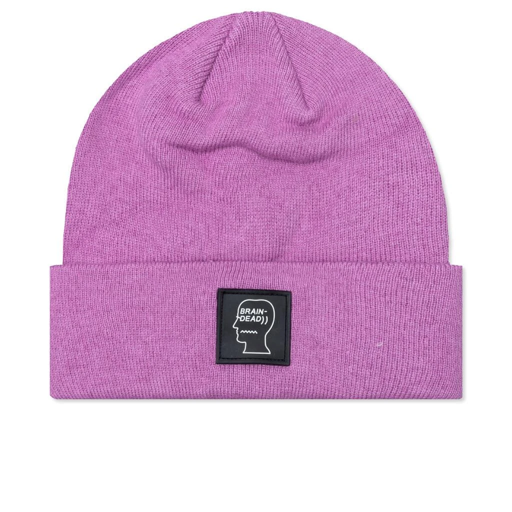 商品Brain Dead|Brain Dead Logo Head Wool Beanie - Lavender,价格¥206,第1张图片